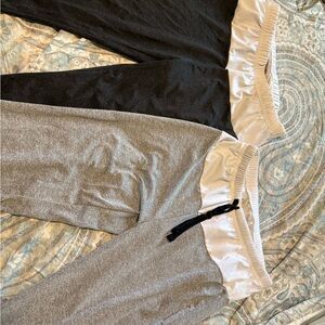 Womens Charcoal and Gray Yoga Pants, Flare Bottom